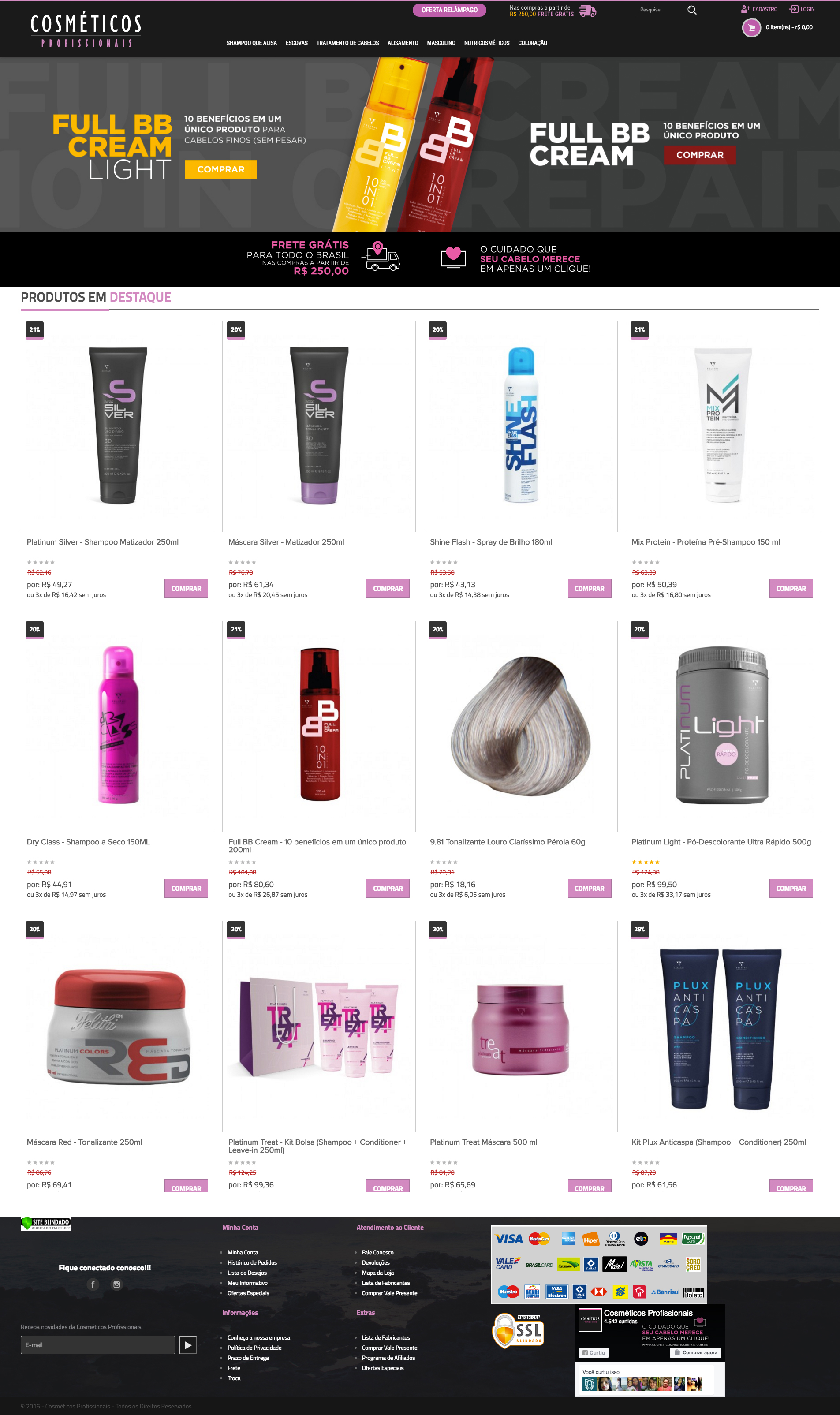 Loja virtual Cosméticos Profissionais